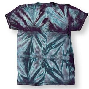 handmade tie dyed unisex tshirt ice crackle spikes purple M